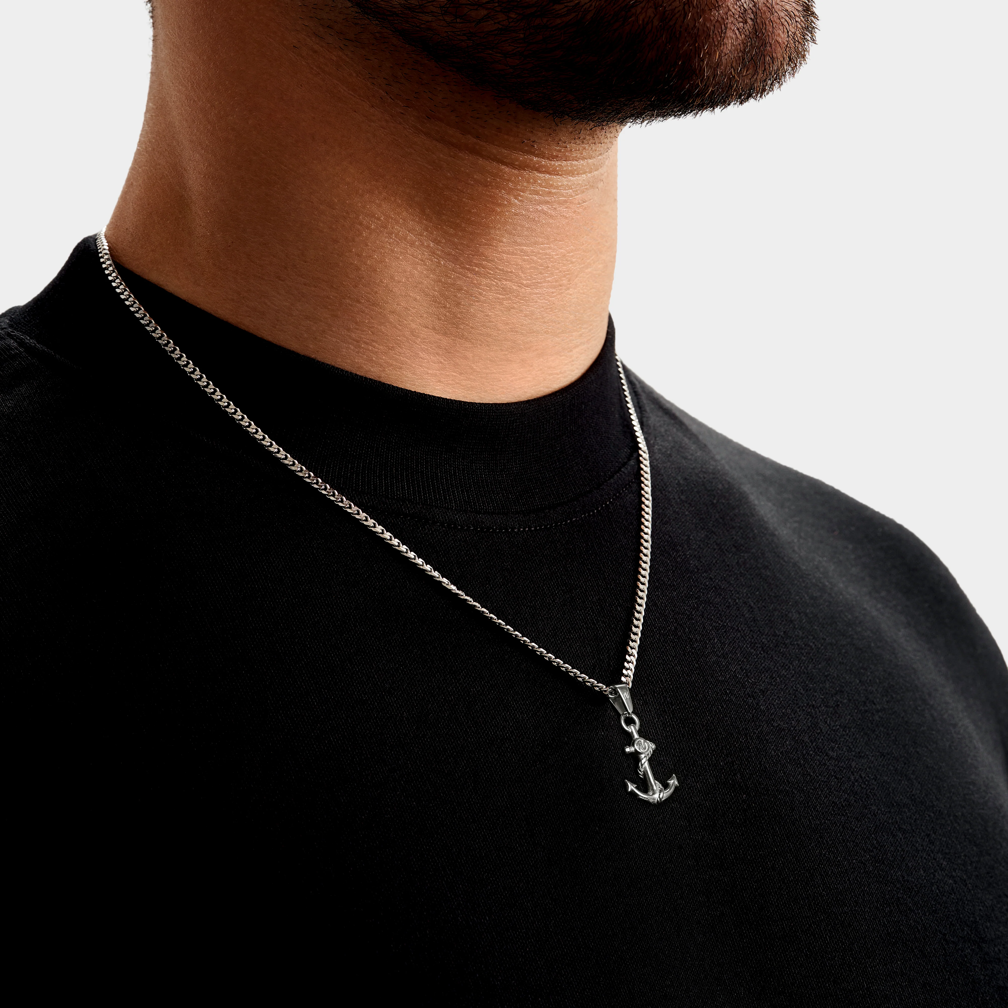 Anchor Necklace - Silver - Image 3