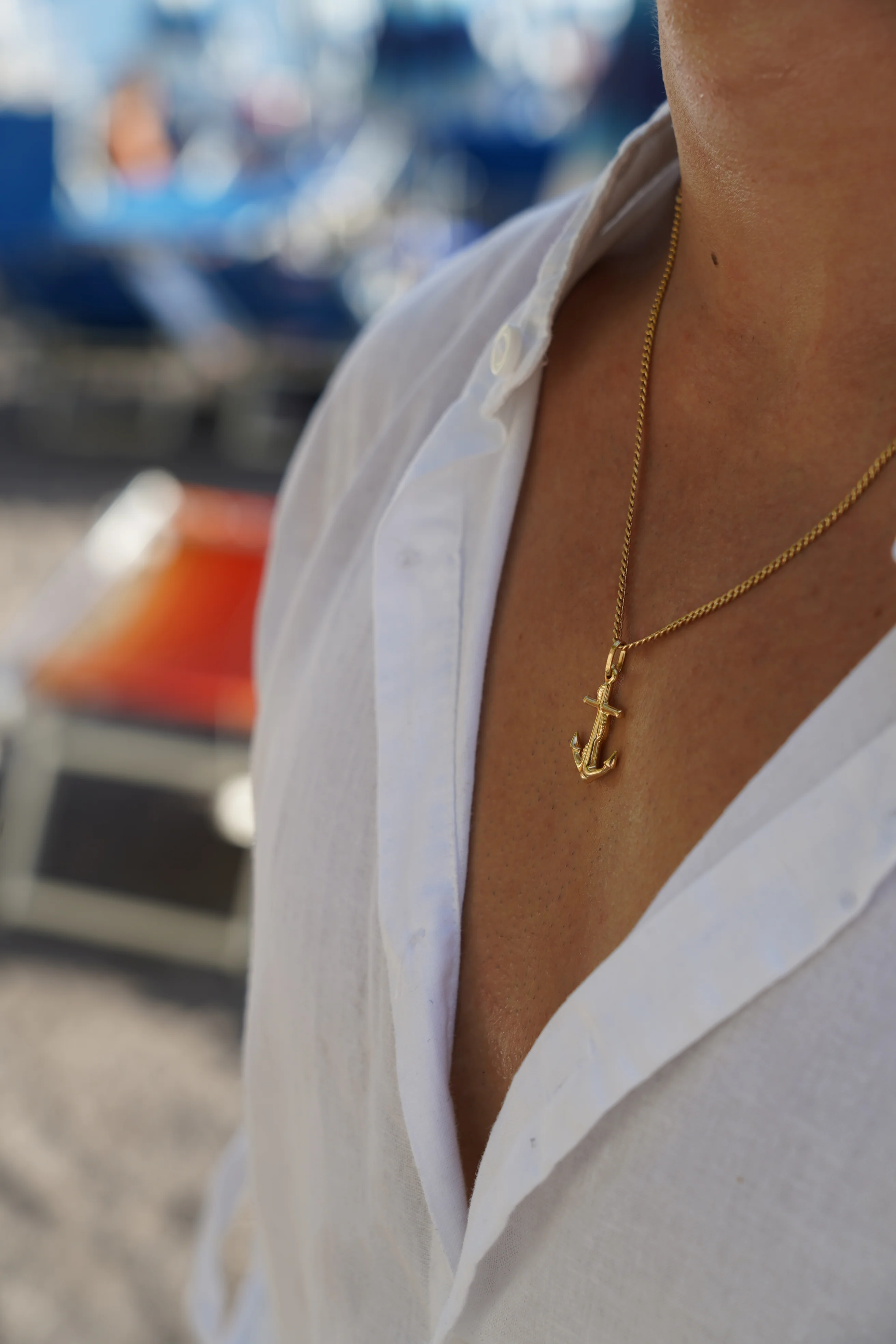 Anchor Necklace - Gold - Image 7