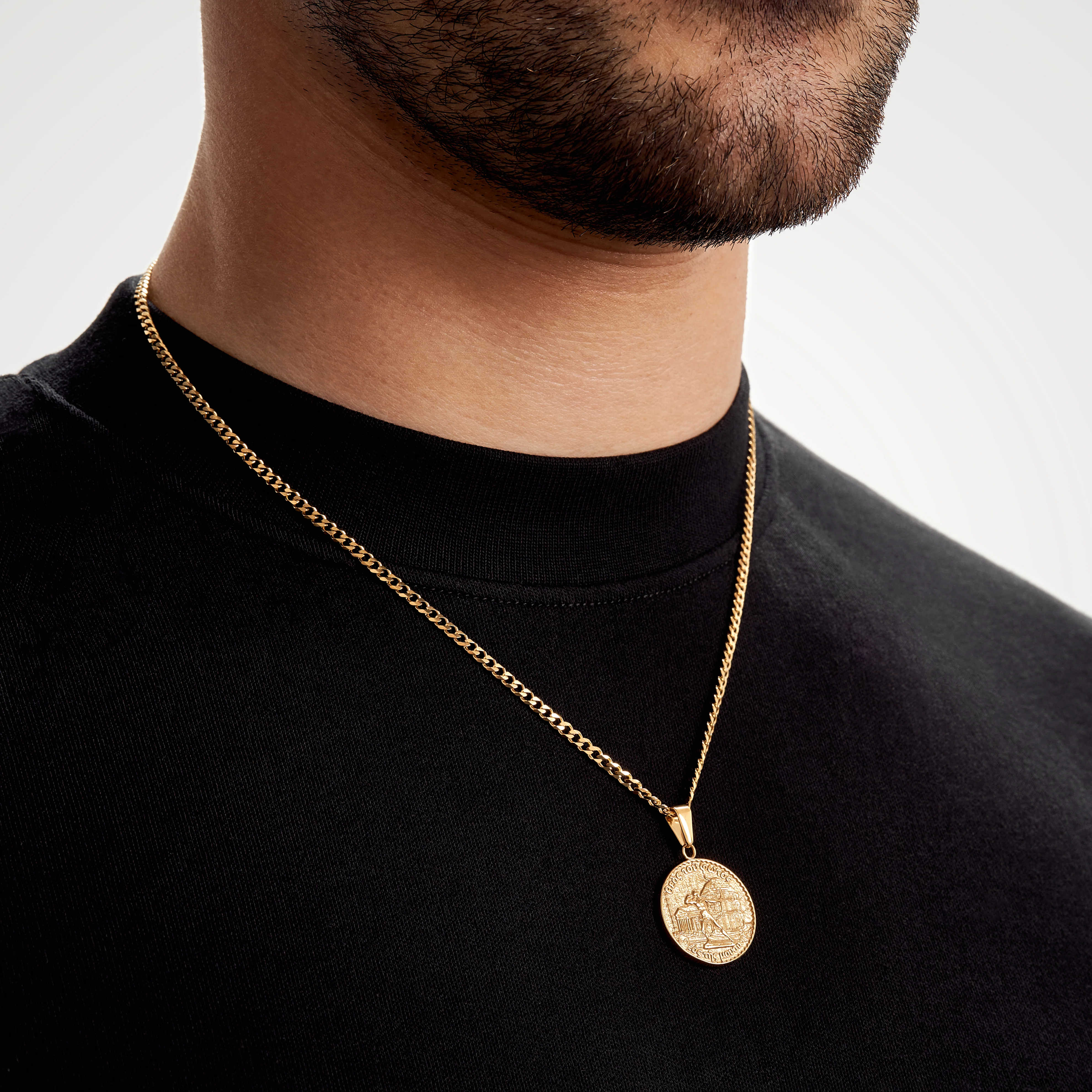 Apollo Double Sided Coin Pendant - Gold - Image 6