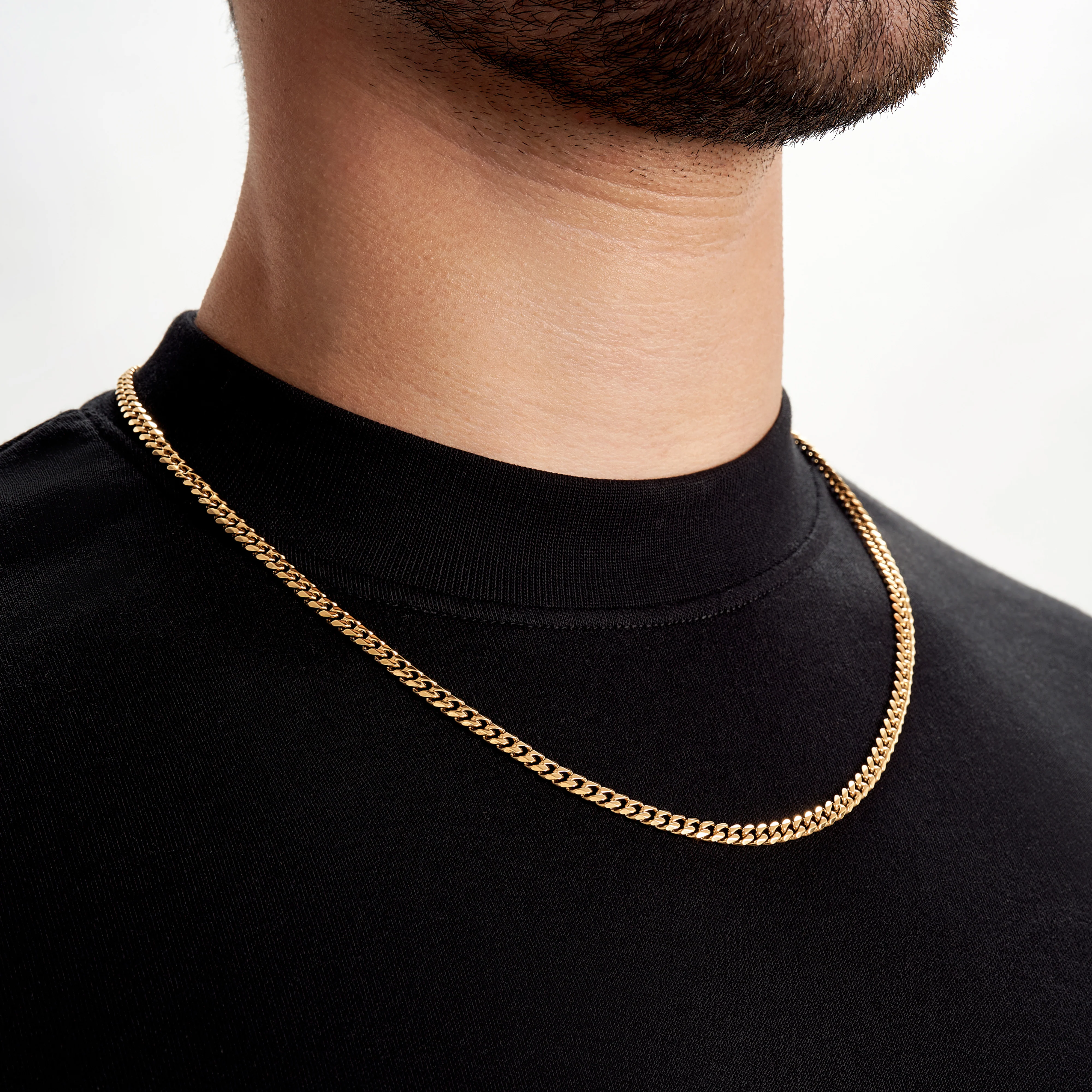 Gold Cuban Link Chain - 4 mm - Image 3