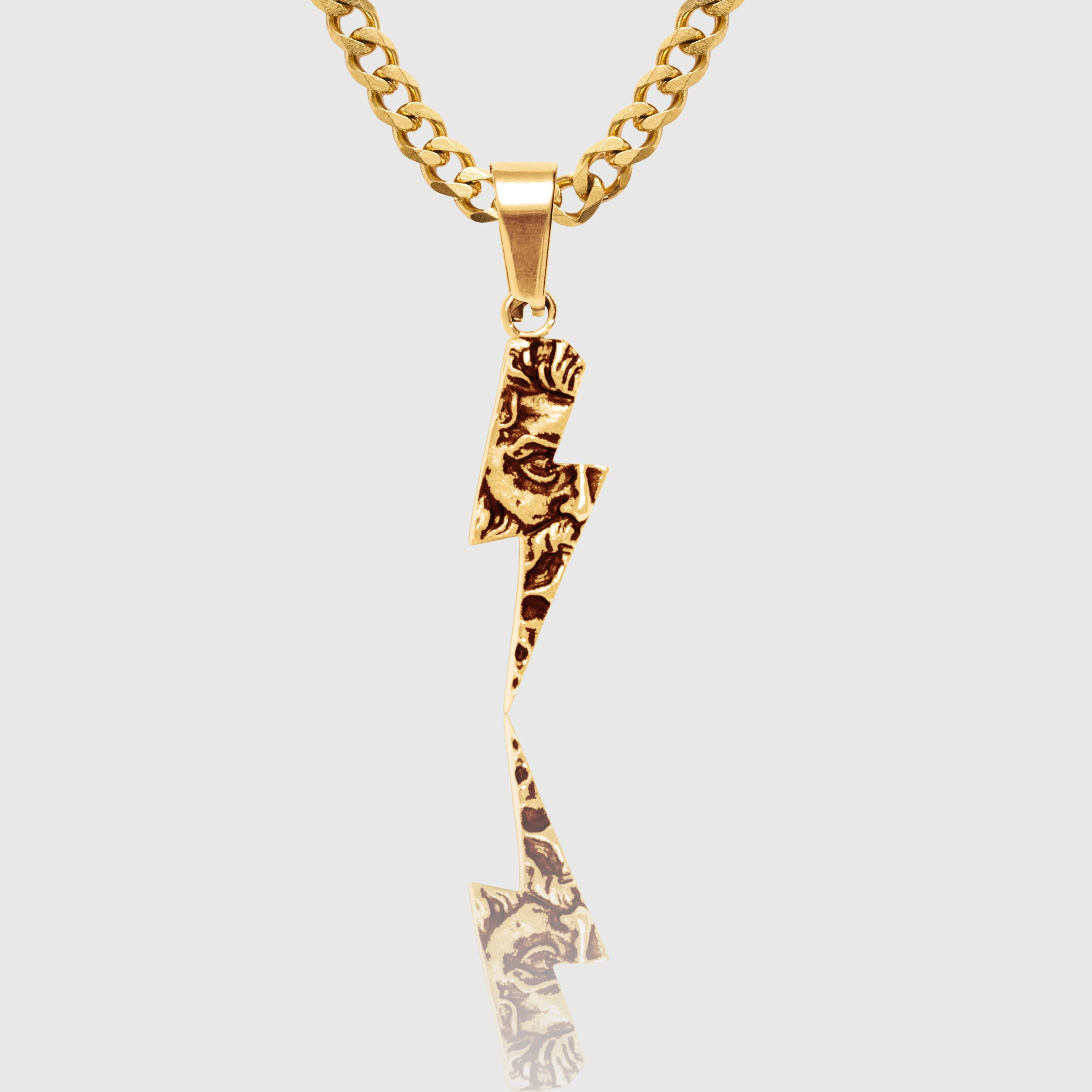 Zeus Lightning Bolt Necklace - Gold