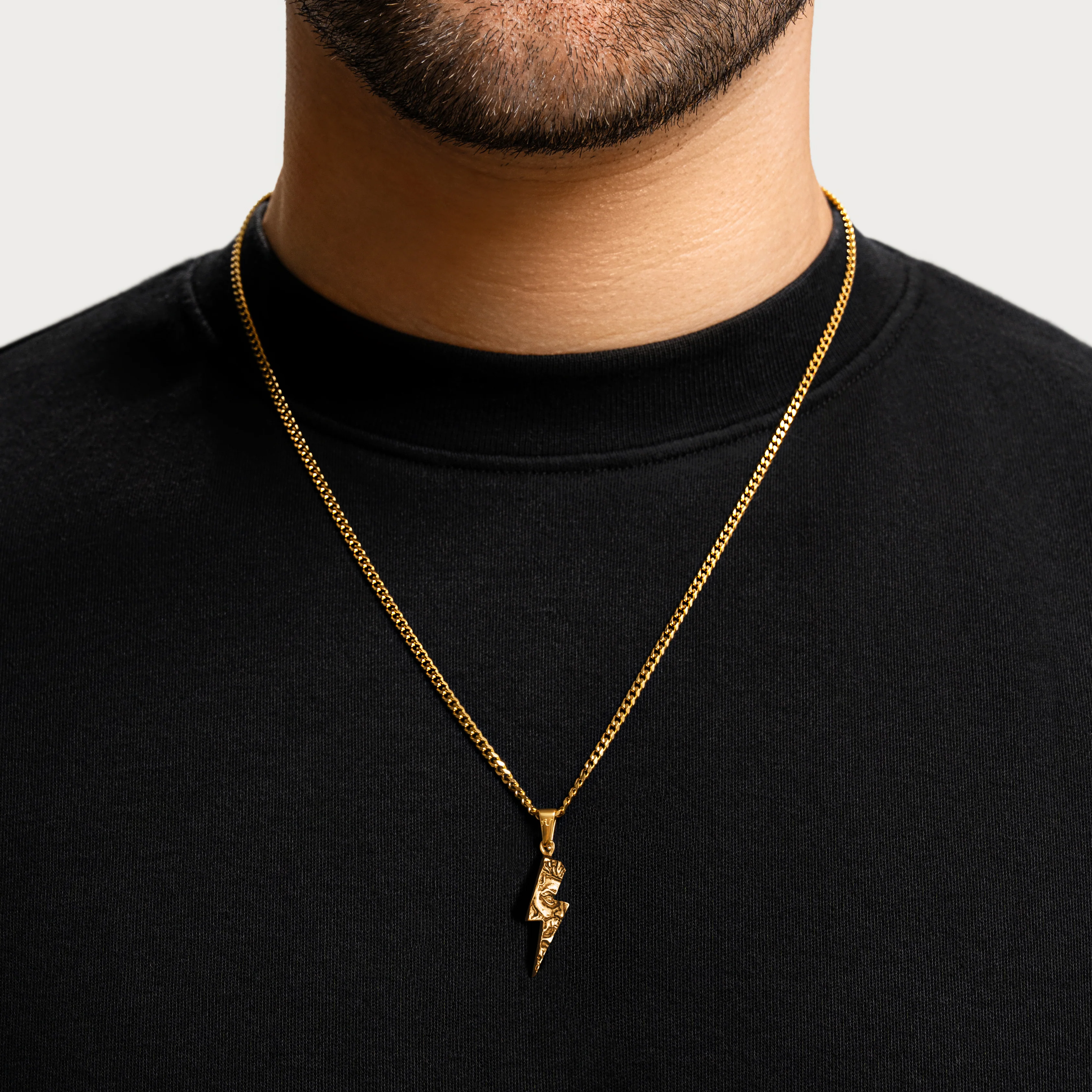Zeus Lightning Bolt Necklace - Gold - Image 2
