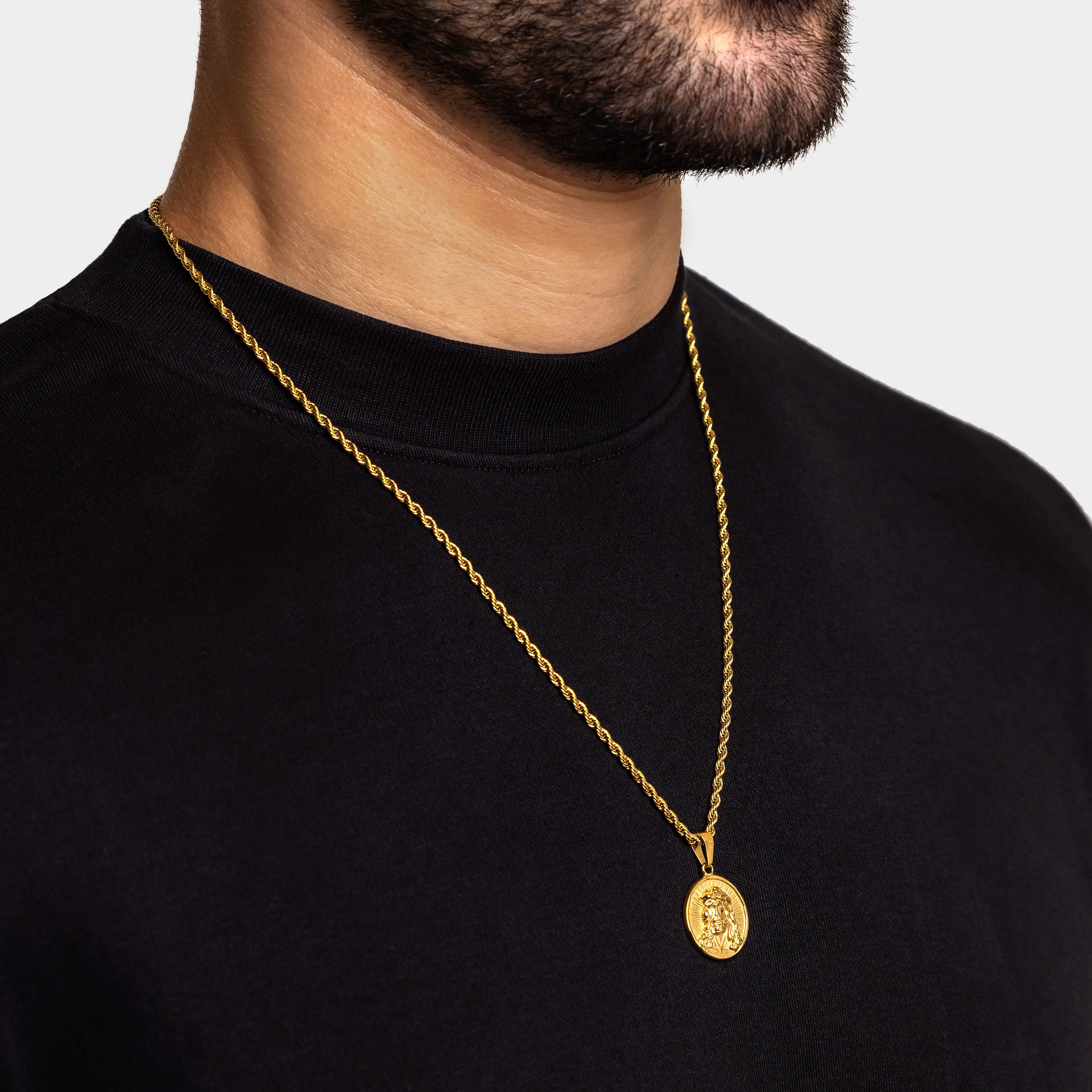 Jesus Necklace - Gold - Image 3
