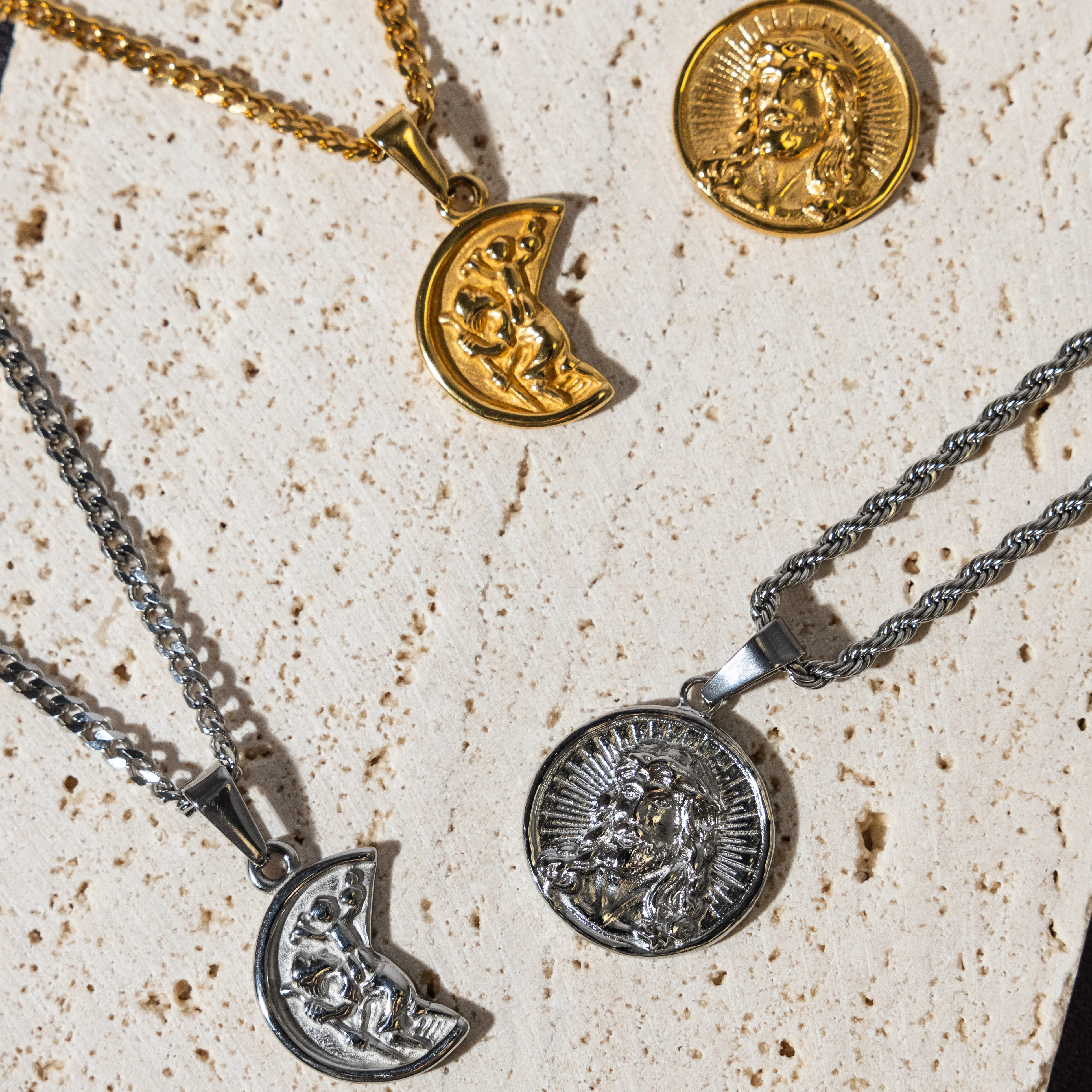 Silver St Christopher Necklace Half Coin - Image 8