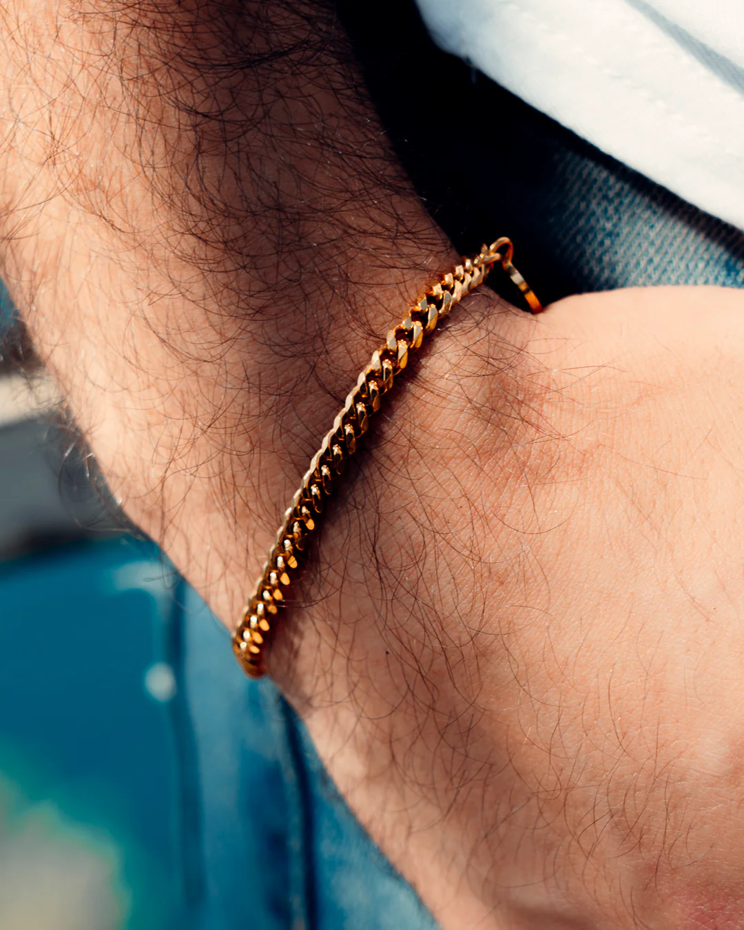 Mens Gold Bracelet - 4 mm - Image 4