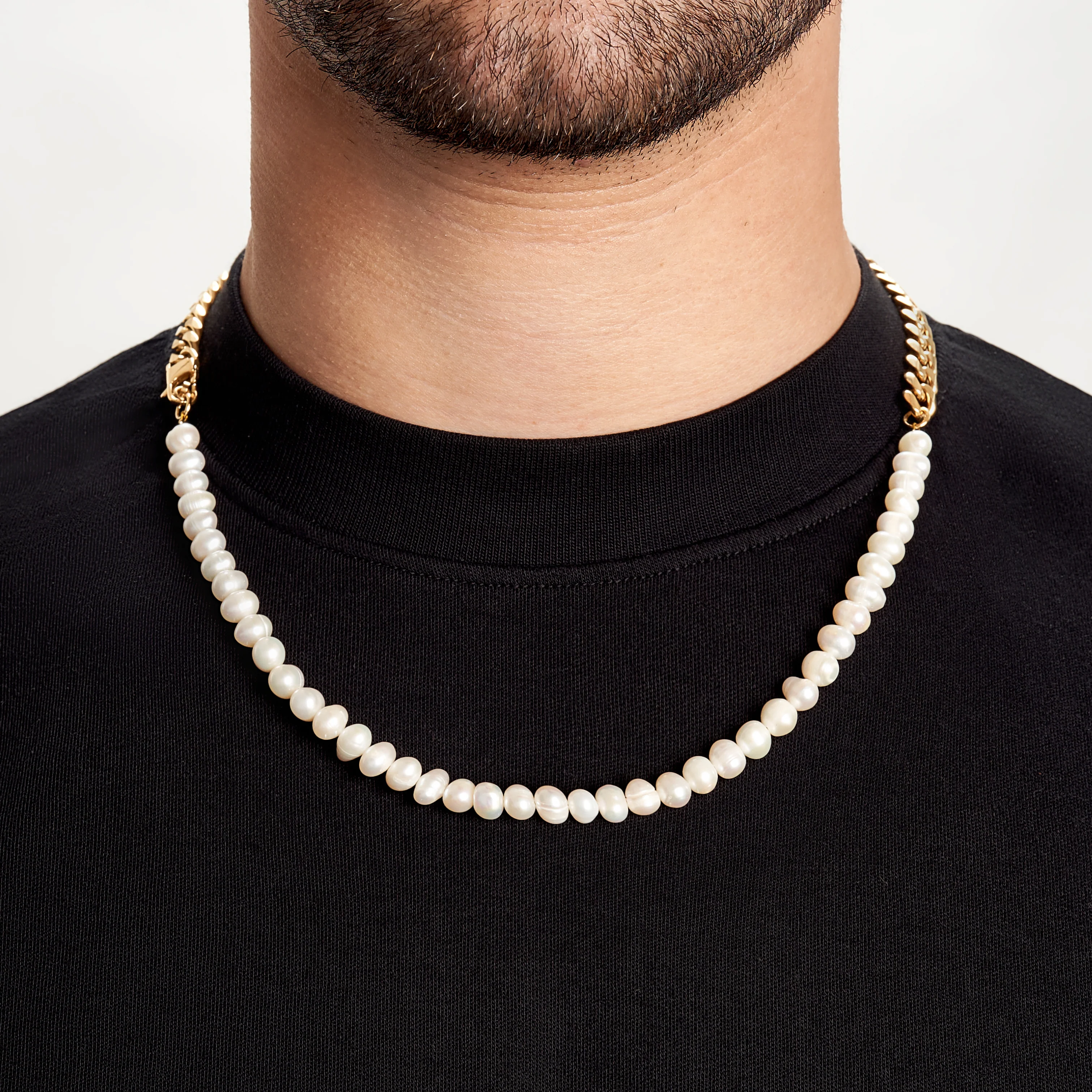 Mens Pearl Necklace - 6mm - Image 3