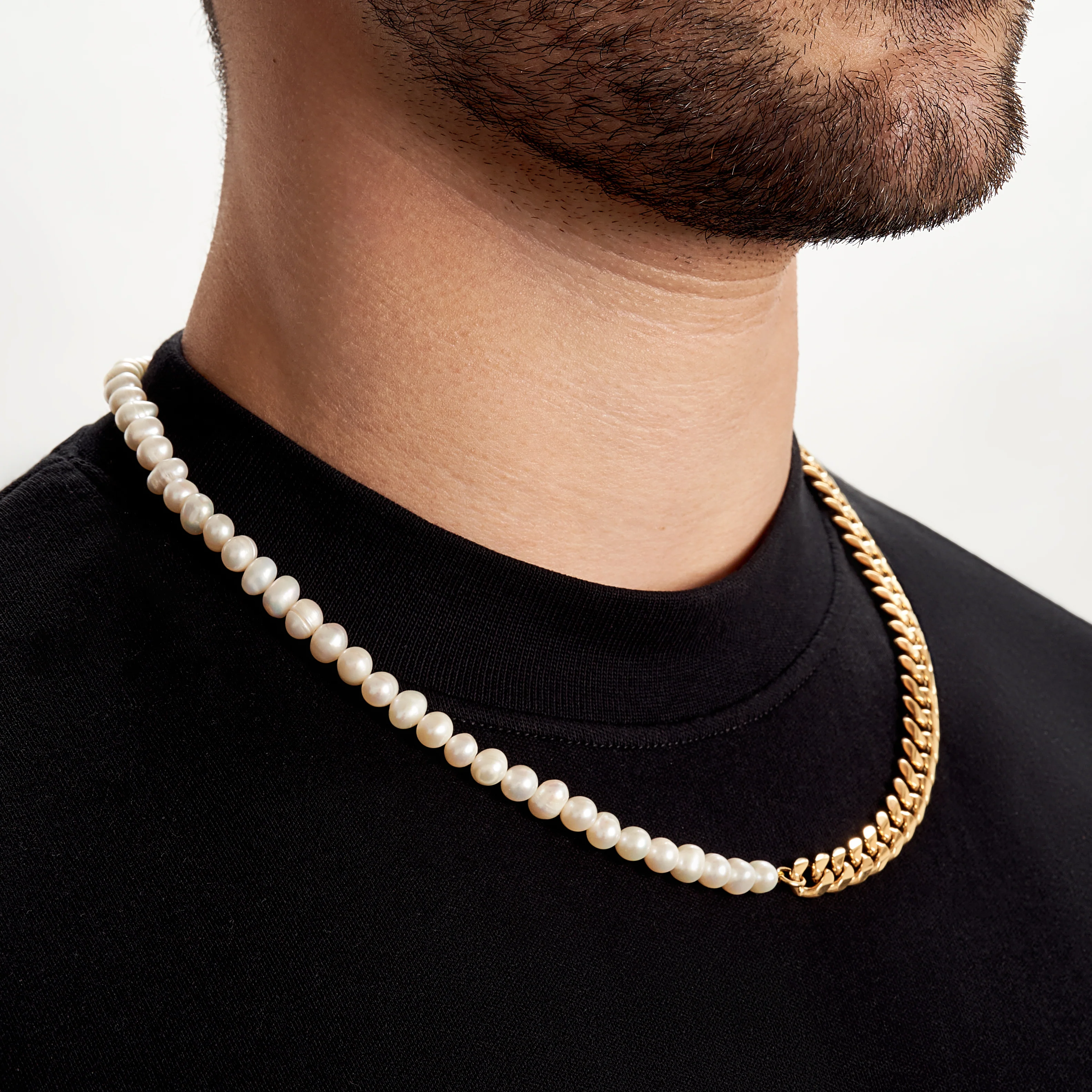 Mens Pearl Necklace - 6mm - Image 4