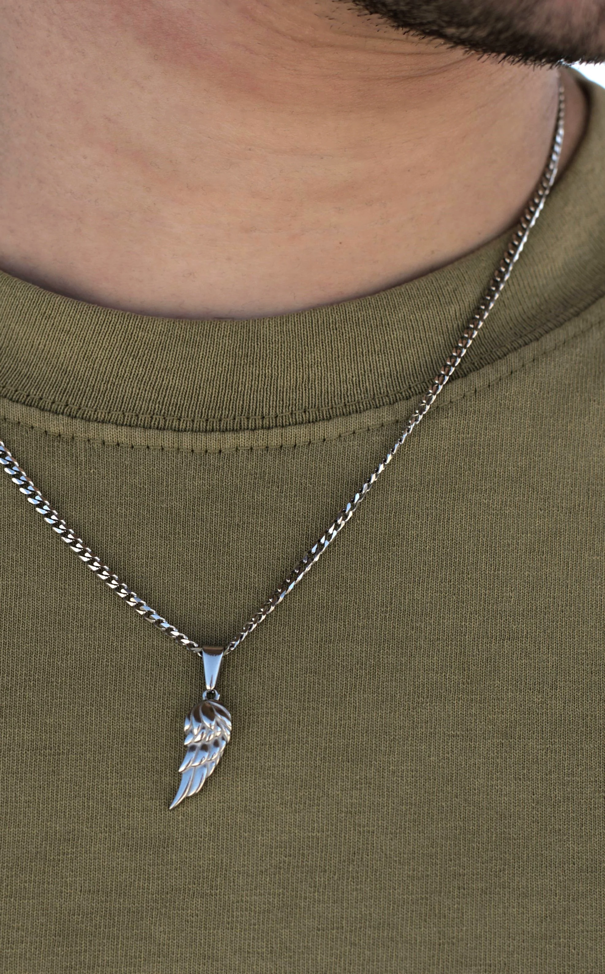 Angel Wing Necklace - Silver - Image 4