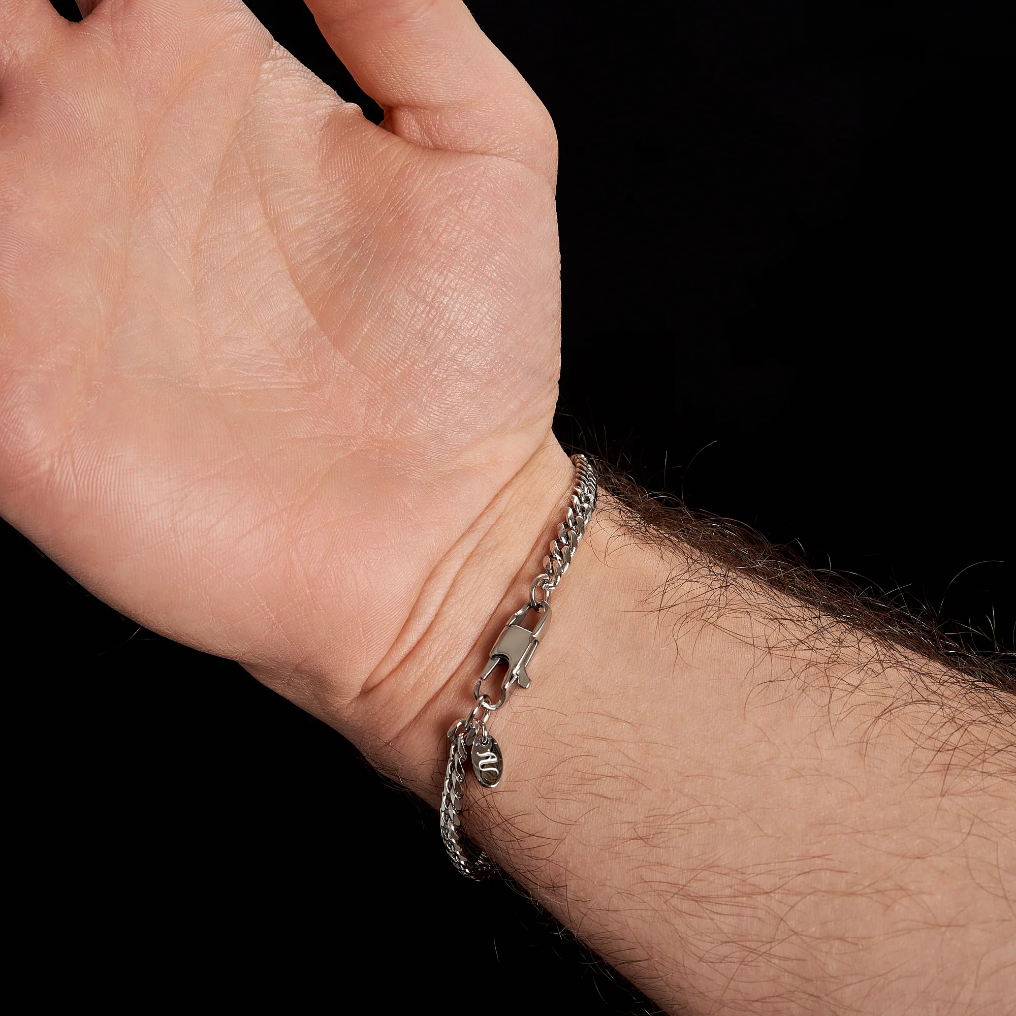 Silver Bracelet for Men - 4 mm - Image 3