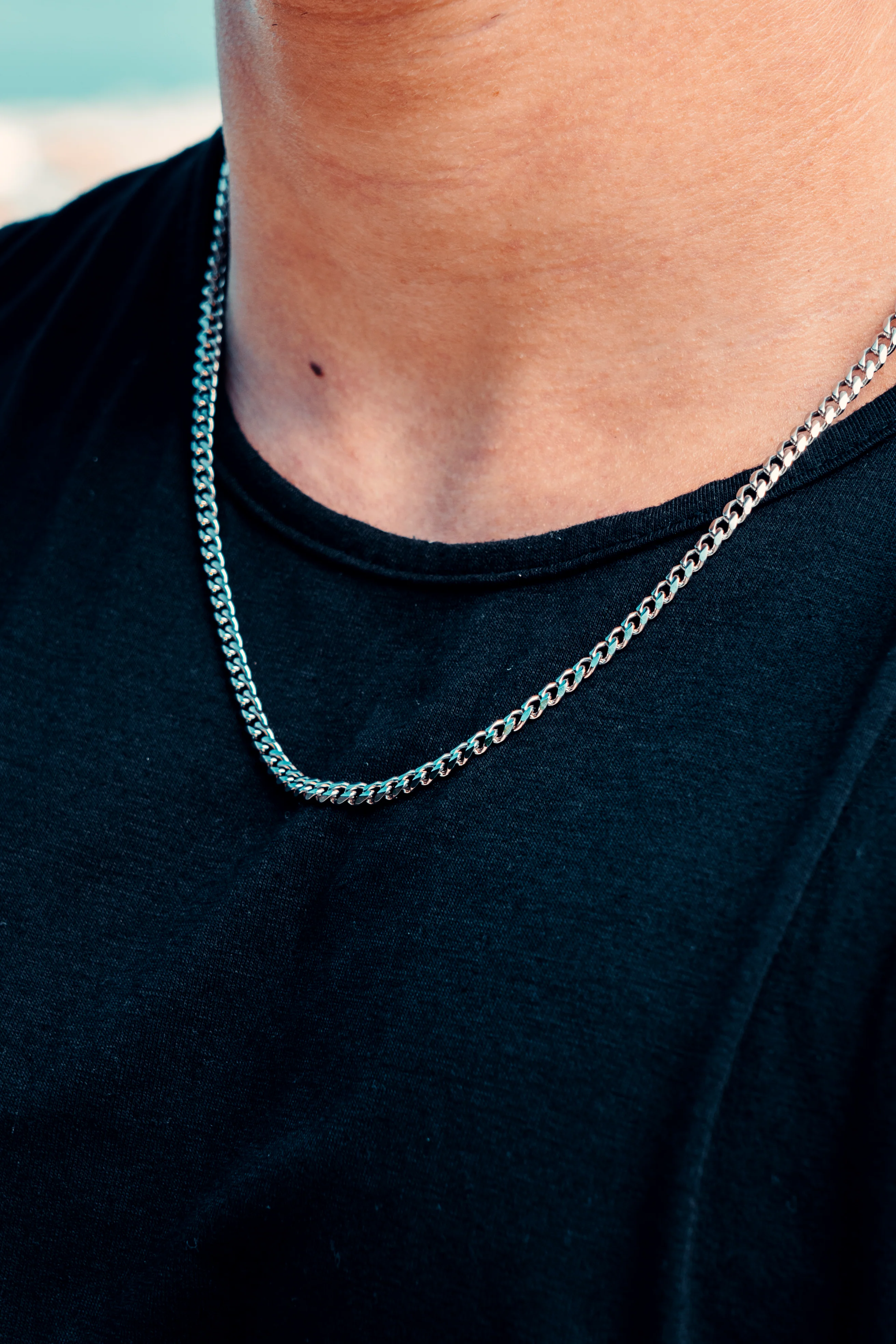 Silver Cuban Link Chain - 4 mm - Image 7