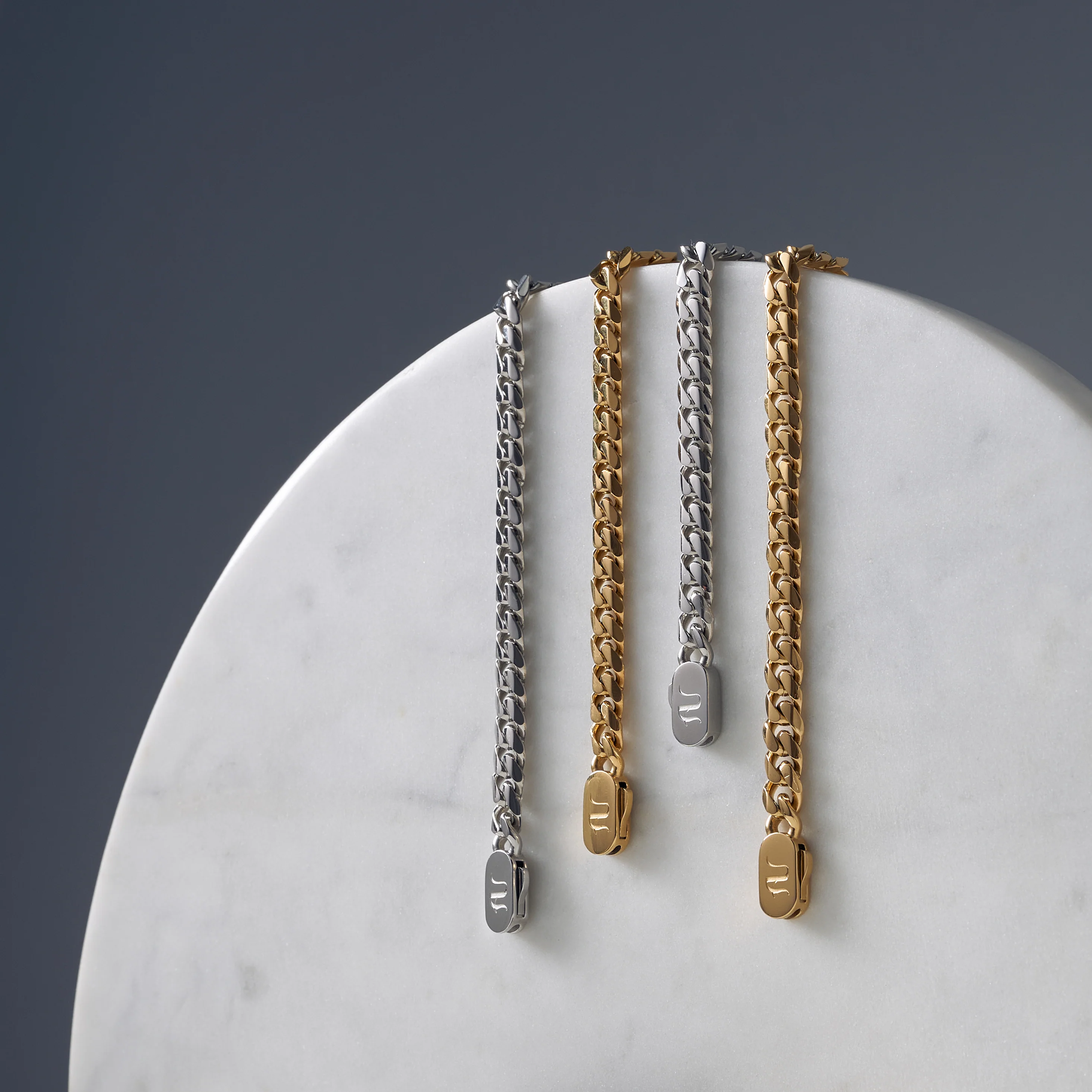 Silver Cuban Link Chain and Bracelet Set - 8 mm - Image 4