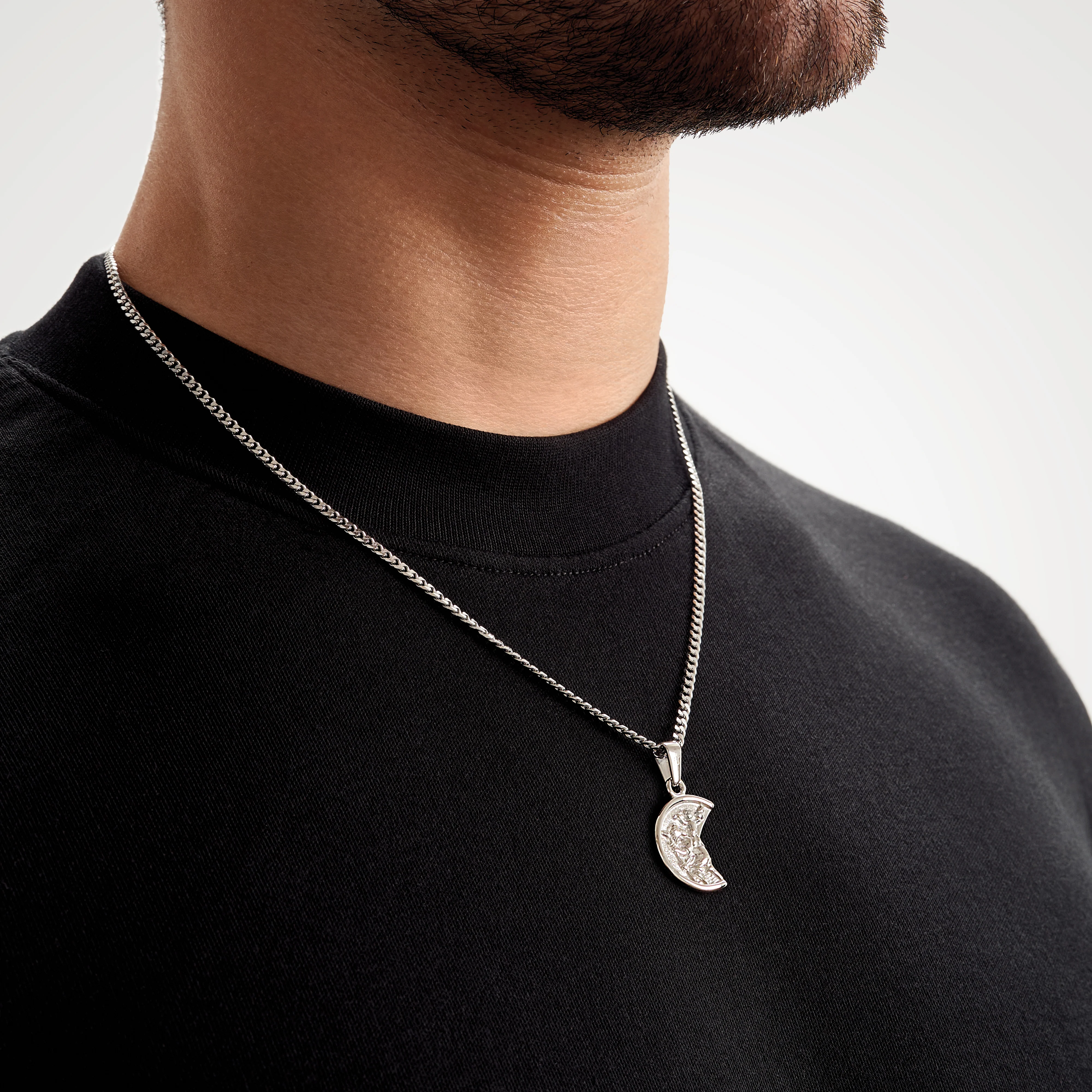 Silver St Christopher Necklace Half Coin - Image 3