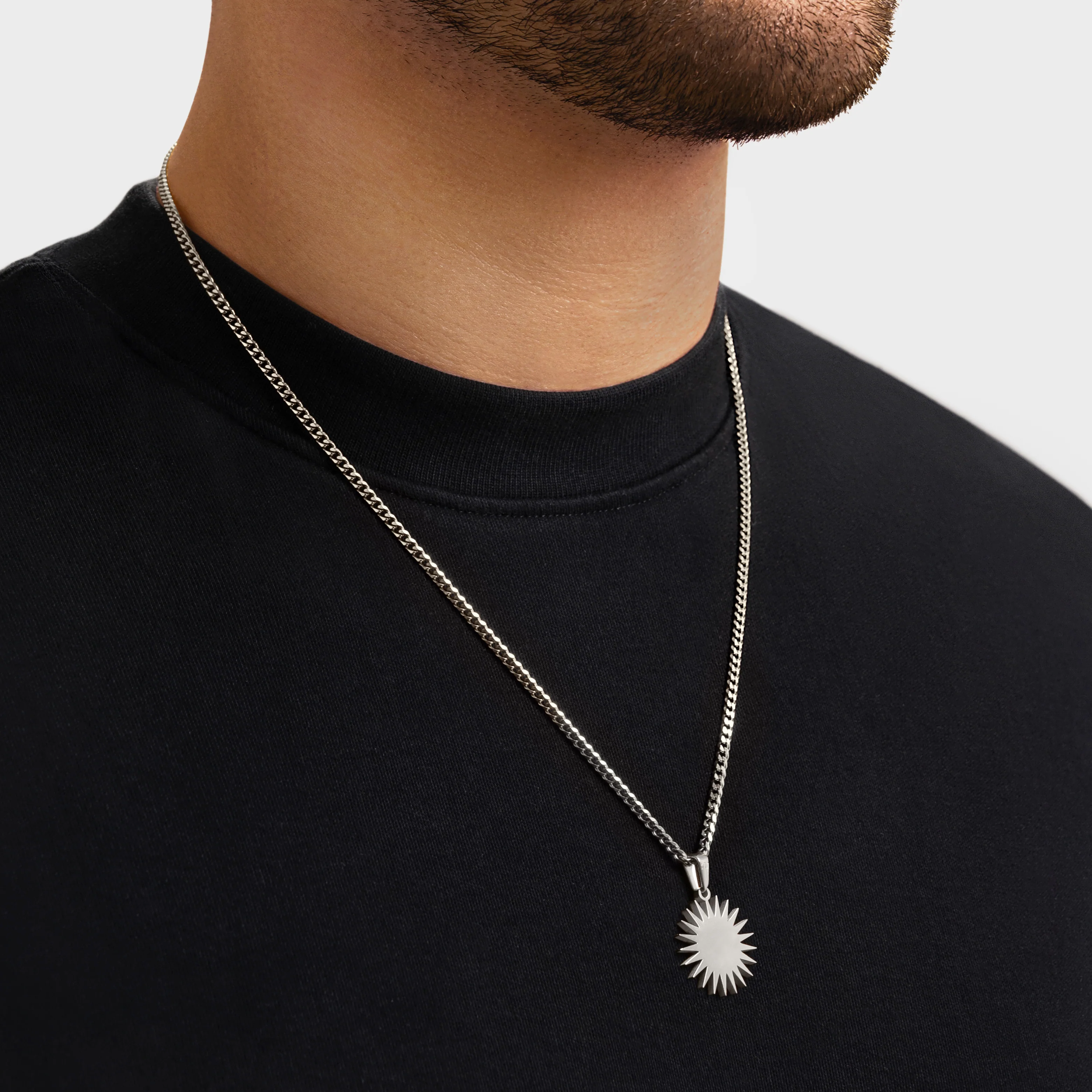 Sun Necklace - Silver - Image 3