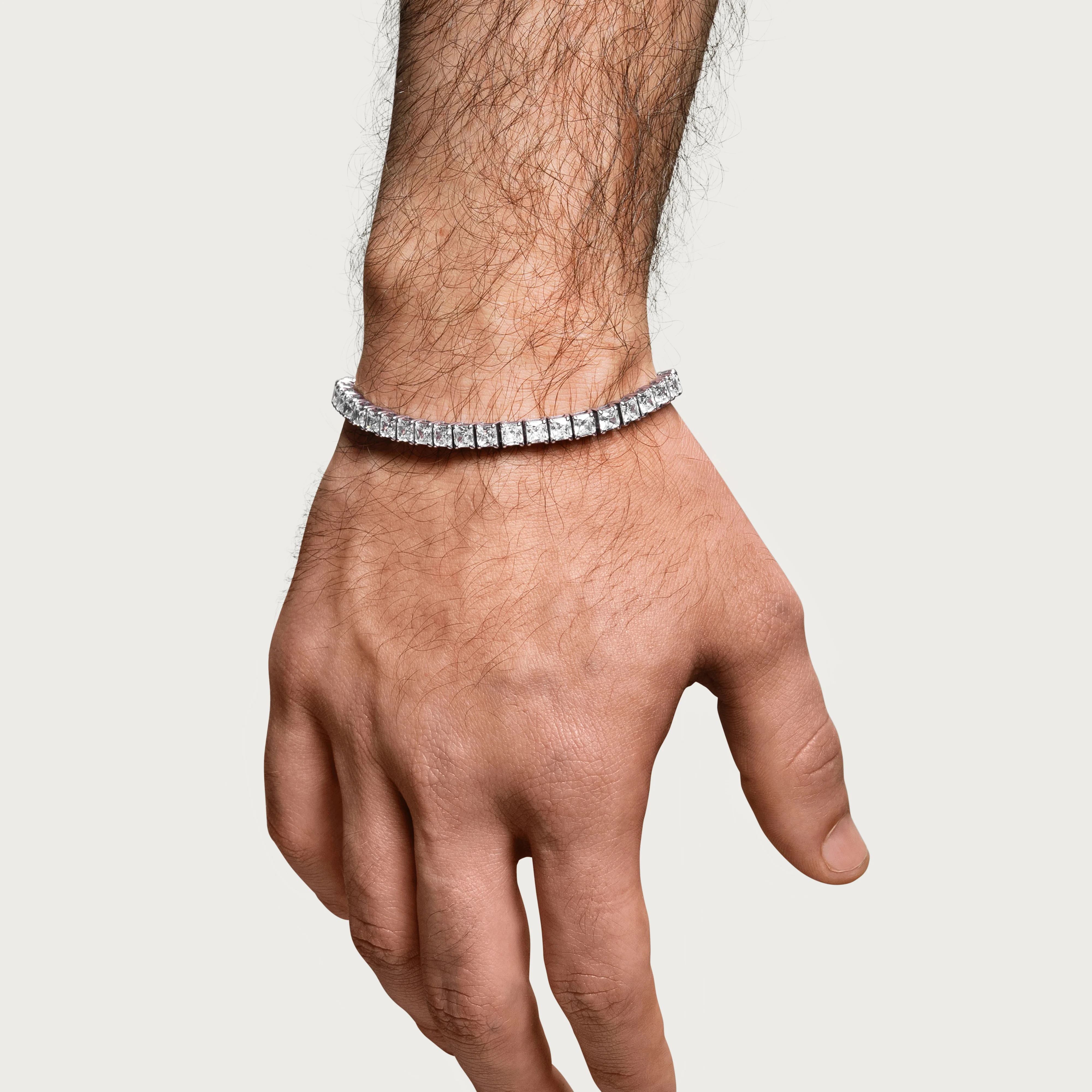 Silver Tennis Bracelet - 4 mm (Square Cut) - Image 3