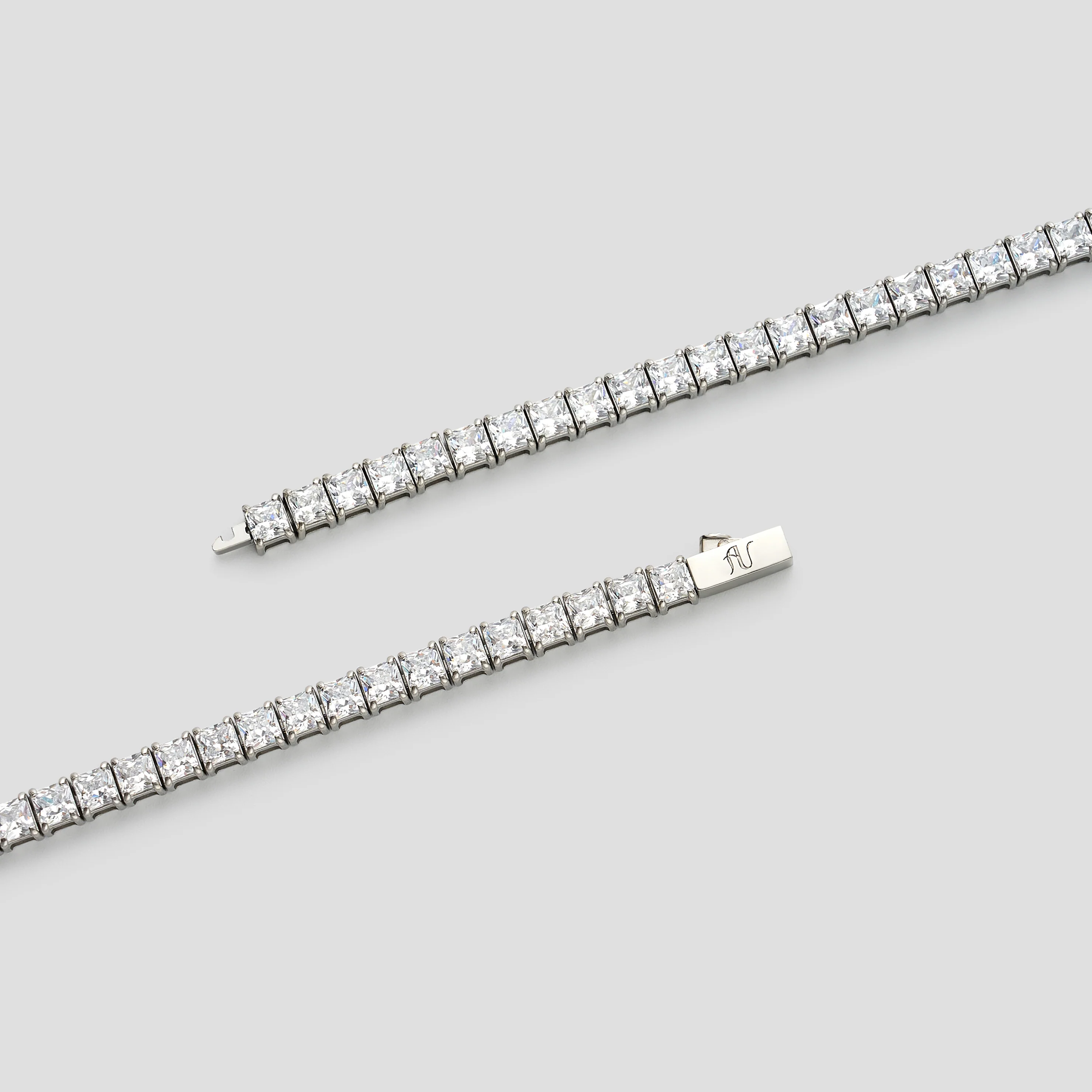 Silver Tennis Bracelet - 4 mm (Square Cut) - Image 4