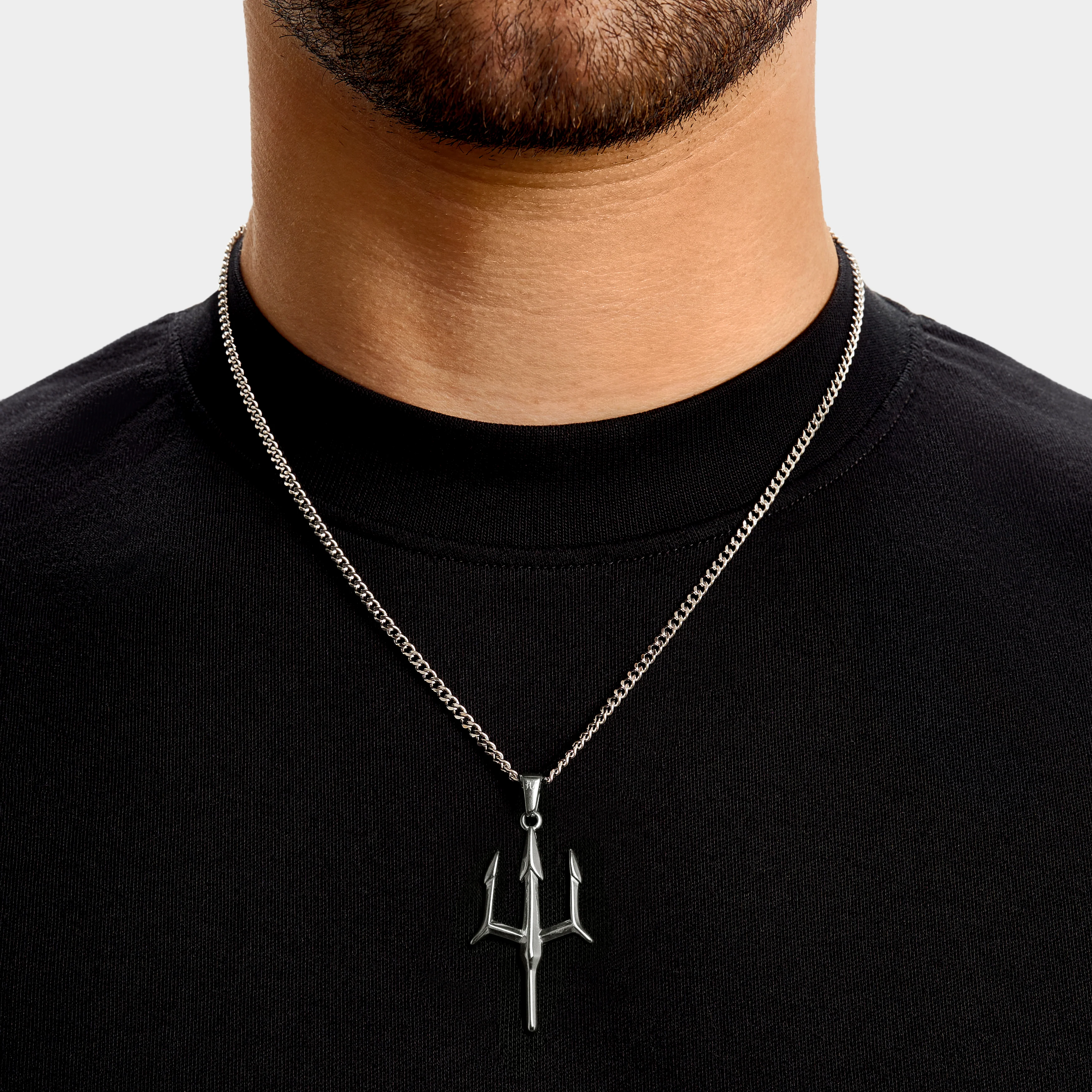 Trident Necklace - Silver - Image 2
