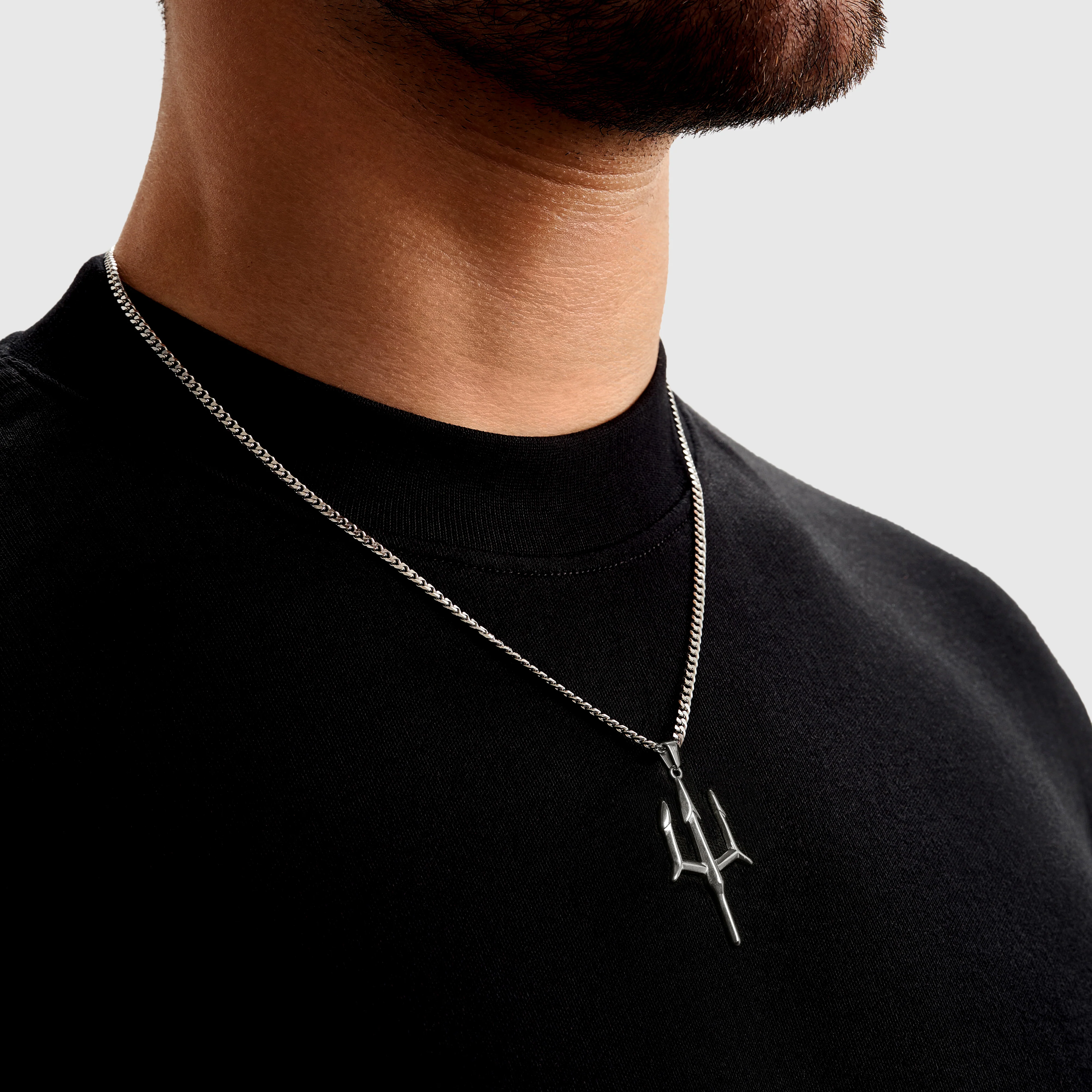 Trident Necklace - Silver - Image 3