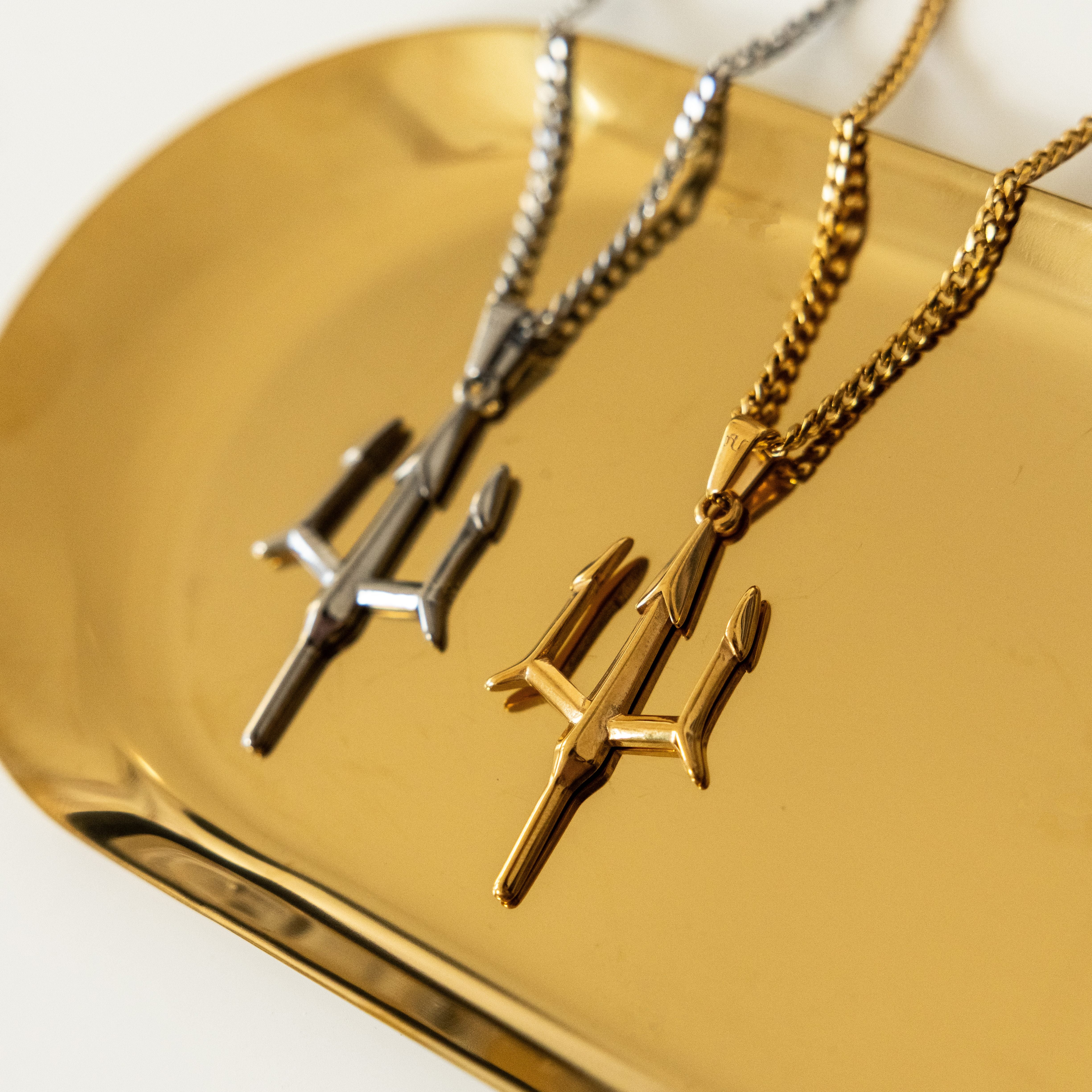 Trident Necklace - Silver - Image 8